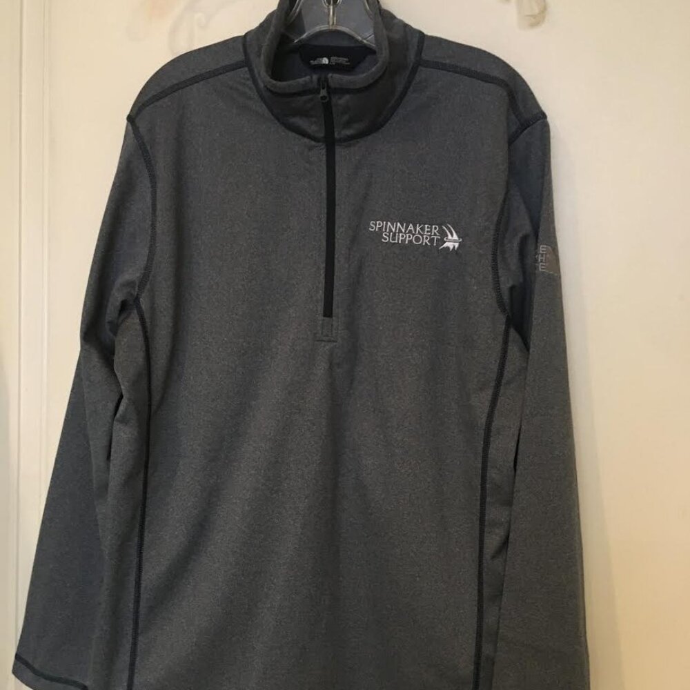 NORTH FACE 1/4 ZIP GREY MENS LARGE TECH ACTIVE LAYER